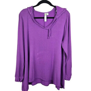 Green Tea Hoodie Purple Pullover Hooded Long Sleeve Sweatshirt Size XXLarge